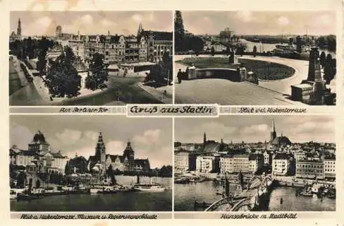 AK / Ansichtskarte  Stettin SZCZECIN Pommern PL Berliner Tor Hakenterrasse Museum Regierungsgebaeude Hansabruecke Stadtpanorama