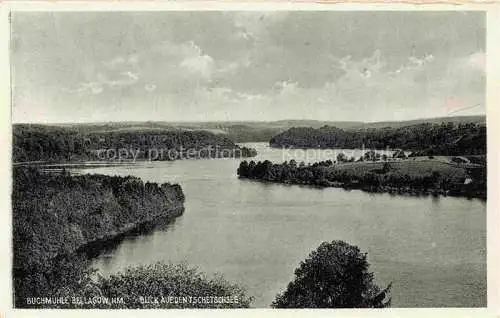 AK / Ansichtskarte  Buchmuehle Lagow Panorama Blick auf den Tschettschsee