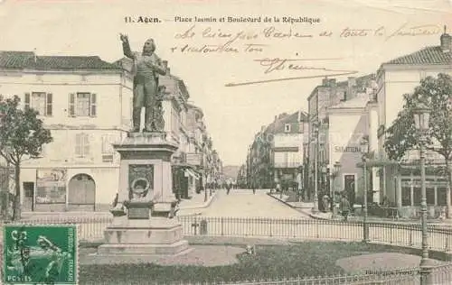 AK / Ansichtskarte  Agen 47 Lot-et-Garonne Place Jasmin et Boulevard de la Republique