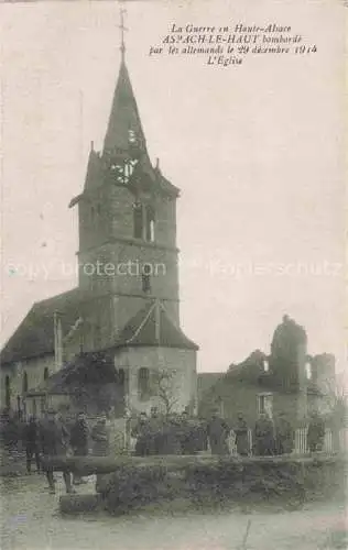 AK / Ansichtskarte  Aspach Aspach-le-Haut Oberaspach Thann 68 Haut-Rhin La Guerre en Haute Alsace par les alllemand le dezembre 1914 L'Eglise