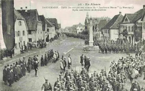 AK / Ansichtskarte  DANNEMARIE  Dammerkirch Alsace 68 Haut-Rhin Defile des troupes aux accents de Sambre et Mouse Apres une remise de decorations