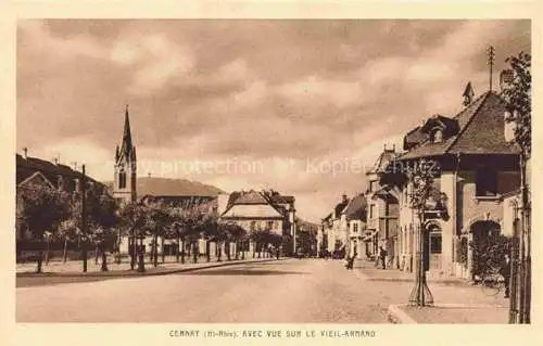 AK / Ansichtskarte  Cernay  Sennheim 68 Haut-Rhin Avec Vue sur le Vieil Armand