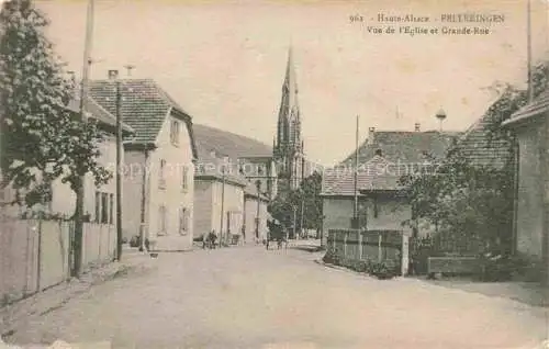 AK / Ansichtskarte  Felleringen Fellering 68 Haut-Rhin Vue de l'Eglise et Grande Rue