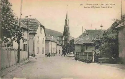 AK / Ansichtskarte  Felleringen Fellering 68 Haut-Rhin Vue de l'Eglise et Grande Rue