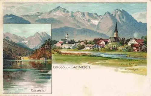 AK / Ansichtskarte  Deuchert Heinrich Kuenstlerlitho Garmisch Rissersee