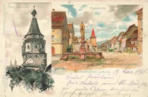 AK / Ansichtskarte  Muench C. Kuenstlerlitho Gengenbach a.d. Kinzig Marktplatz Litho