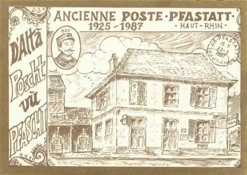 AK / Ansichtskarte  Pfastatt 68 Mulhouse Ancienne poste Dessin Carte souvenir No 129 Kuenstlerkarte