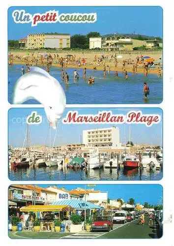 AK / Ansichtskarte  Marseillan-Plage 34 Herault Plage Port Restaurants Cafés