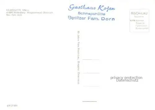 AK / Ansichtskarte  Riefensberg Gasthaus Schnapshuette Kojenhuette Bregenzerwald