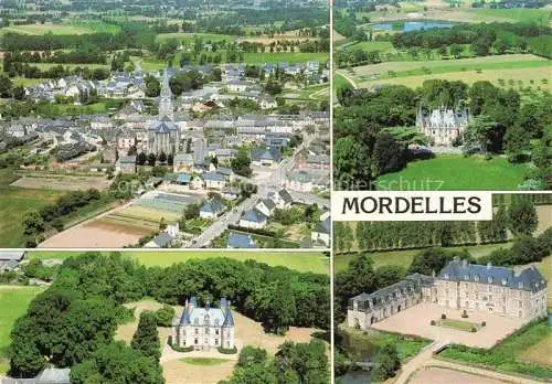 AK / Ansichtskarte  Mordelles Vue générale aérienne Château de Haute-Forêt Châteaux de la Chesnaie et d'Artois