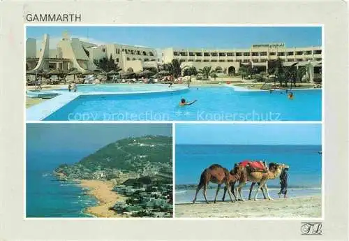 AK / Ansichtskarte  Gammarth Tunesie Hôtel Cap Carthage Swimming Pool Kuestenpanorama Luftaufname Kamel