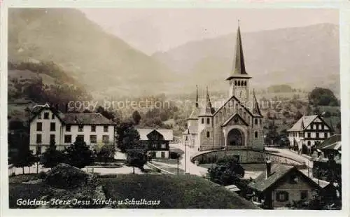 AK / Ansichtskarte  Goldau Arth SZ Herz Jesu Kirche und Schulhaus