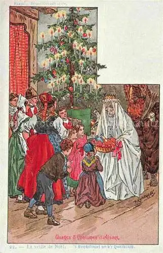 AK / Ansichtskarte  Kauffmann P. Alsace Elsass Kuenstlerlitho La veille de Noel 