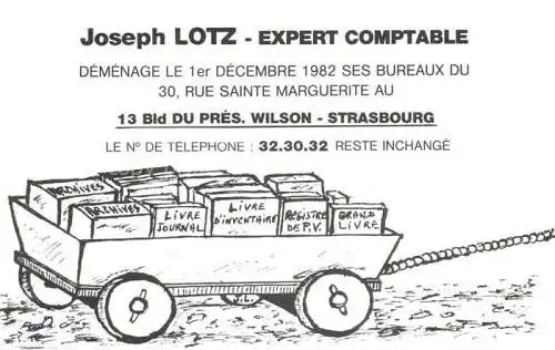 AK / Ansichtskarte  Strasbourg  Strassburg 67 Bas-Rhin Joseph Lotz Expert Comptable Société Werbekarte Kuenstlerkarte