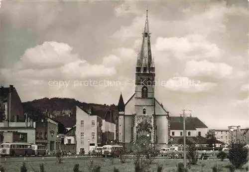 AK / Ansichtskarte  USTI NAD LABEM Aussig CZ Autobusové nádrazi Busbahnhof Kirche