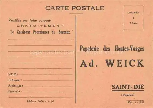 AK / Ansichtskarte  Saint-Die-des-Vosges 88 Vosges Catalogue Fournitures de Bureaux Papeterie des Hautes-Vosges