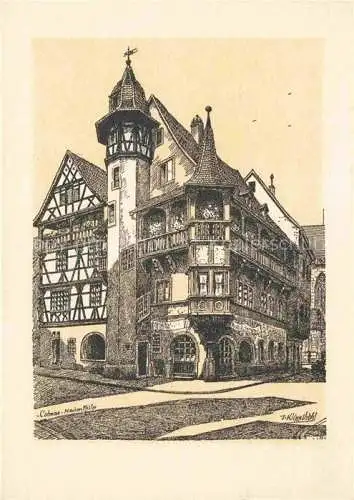 AK / Ansichtskarte  COLMAR 68 Haut-Rhin Maison Pfister Zeichnung Klippstiehl Kuenstlerkarte