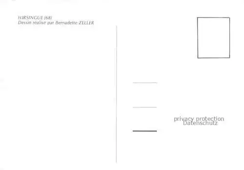 AK / Ansichtskarte  Hirsingue Altkirch 68 Haut-Rhin Dessin par Bernadette Zeller Kuenstlerkarte
