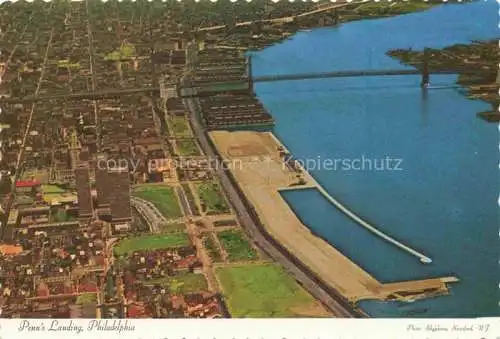 AK / Ansichtskarte  Philadelphia  Pennsylvania USA Penn's Landing aerial view