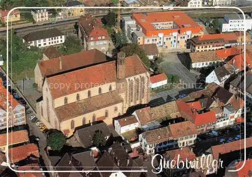 AK / Ansichtskarte  Guebwiller Elsass 68 Haut-Rhin Eglise des dominicains 14e siècle vue aérienne