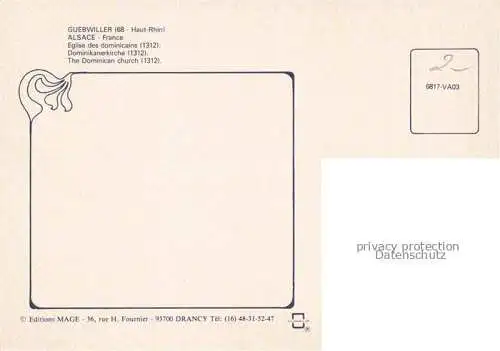 AK / Ansichtskarte  Guebwiller Elsass 68 Haut-Rhin Eglise des dominicains 14e siècle vue aérienne