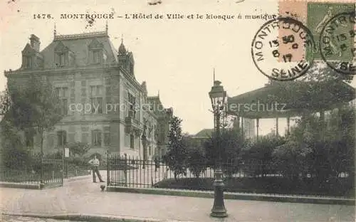 AK / Ansichtskarte  Montrouge 92 Hauts-de-Seine Hotel de Ville et le kiosque a musique