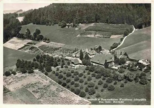 AK / Ansichtskarte  Luetzelflueh-Goldbach BE Wirtschaft und Baumschulen Waldhaus Fliegeraufnahme