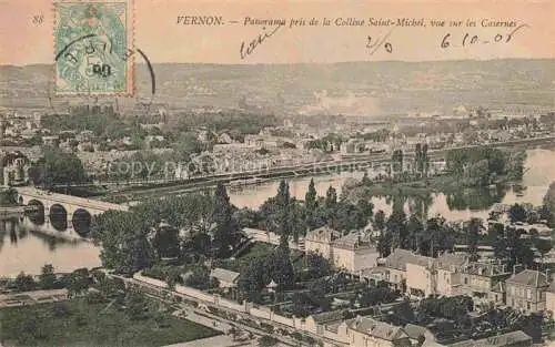 AK / Ansichtskarte  Vernon  Evreux 27 Eure Panorama pris de la Colline Saint Michel vue sur les Casernas