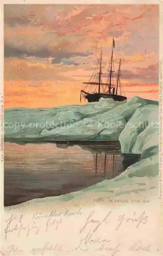 AK / Ansichtskarte  Goldfeld A. Kuenstlerkarte Pram Im ewigwn Eise 1894 Litho