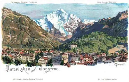 AK / Ansichtskarte  Steinmann C. Schweiz Kuenstlerlitho Nr. 2138 Interlaken Jungfrau 