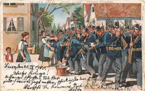 AK / Ansichtskarte  Militaria Schweiz Heiser Tag Armee Litho