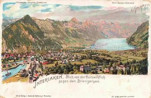 AK / Ansichtskarte  Steinmann C. Schweiz Kuenstlerlitho Nr. 2086 Interlaken Brinzersee 