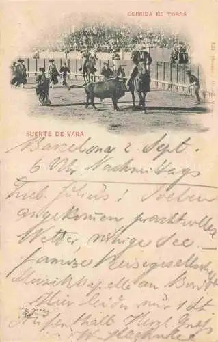 AK / Ansichtskarte  Stierkampf Corrida de Toros Bullfight-- Corrida de Toros Suerte de Vara