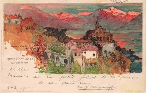 AK / Ansichtskarte  Wielandt Manuel Kuenstlerlitho Madonna des Sasso Locarno 