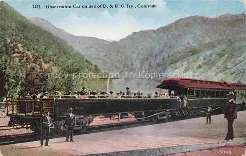 AK / Ansichtskarte  Eisenbahn Railway Chemin de Fer Observation Car on line of D.& R.G. Ry Colorado 