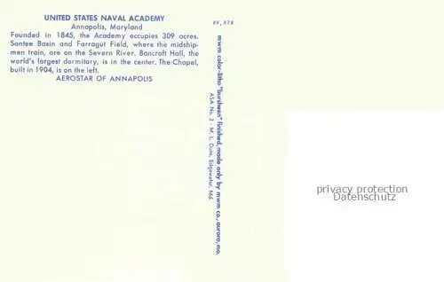 AK / Ansichtskarte  Annapolis Maryland USA United States Naval Academy aerial view