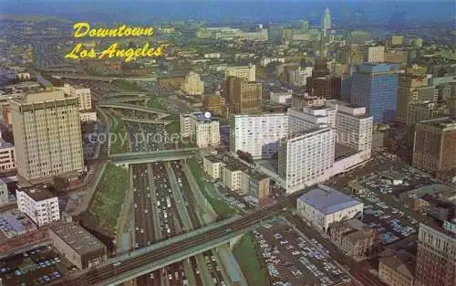 AK / Ansichtskarte  LOS ANGELES California USA Aerial view of downtown and the Harbor Freeway