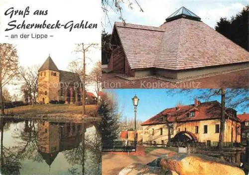 AK / Ansichtskarte  Gahlen Dorfkirche Muehlteich Kapelle ev. Freizeitzentrum am Lippeufer Dorfmuehle