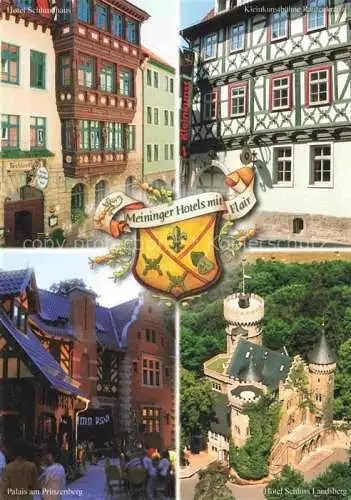 AK / Ansichtskarte  Meiningen Thueringen Meininger Hotels Palais am Prinzenberg Hotel Schloss Landsberg Altstadt Fachwerkhaeuser