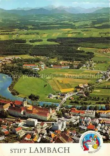 AK / Ansichtskarte  Lambach Traun Oberoesterreich AT Stadtansicht mit Stift Lambach Benediktinerstift