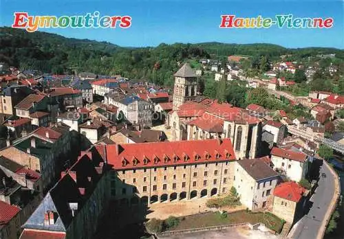 AK / Ansichtskarte  Eymoutiers Vue aérienne du coeur historique de la cité Eglise collégiale