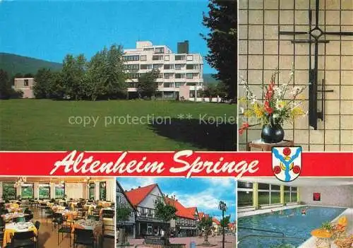 AK / Ansichtskarte  Springe Deister Hannover Altenheim Speisesaal Hallenbad Ortszentrum Fussgaengerzone