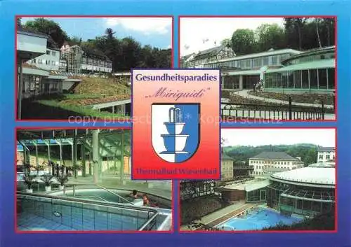 AK / Ansichtskarte  Wiesenbad Thermalbad Sachsen Gesundheitsparadies Miriquidi Paracelsushaus Kurmittelhaus Therme Freibecken