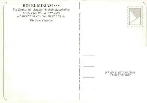 AK / Ansichtskarte  Pietra Ligure Pietraligure IT Hotel Miriam Swimming Pool