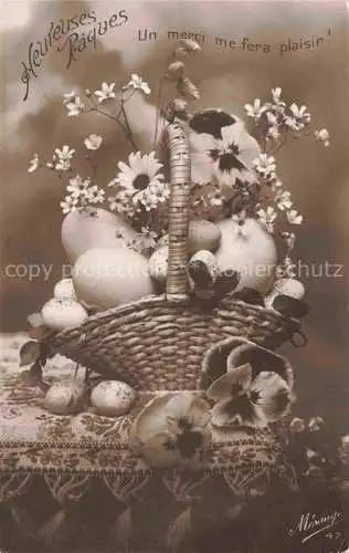 AK / Ansichtskarte  Foto MESANGE Nr. 47 Easter Paques Pasqua Eier Rosen