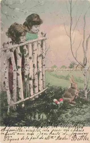 AK / Ansichtskarte  Ostern Easter Paques Pasqua-- Kinder Hase Kaninchen