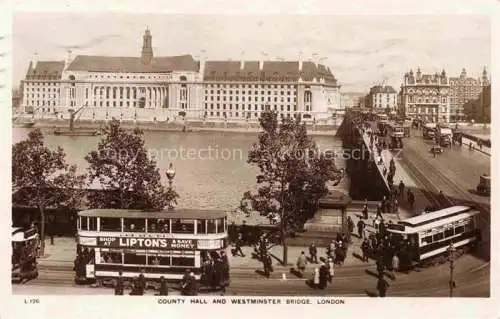 AK / Ansichtskarte  Strassenbahn Tramway-- Conty hall Westminster Bridge London Liptons