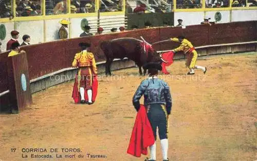 AK / Ansichtskarte  Corrida de Toros Stierkampf Bullfight-- Mort Taureau 