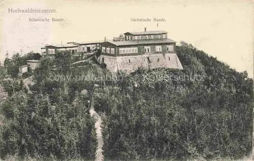 AK / Ansichtskarte  Hochwald 752m Hukvaldy CZ Hochwaldrestaurant Boehmische und Saechsische Baude