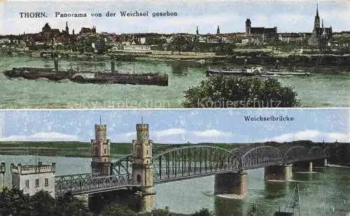 AK / Ansichtskarte  Thorn  Westpreussen TORUN PL Panorama Weichselbruecke